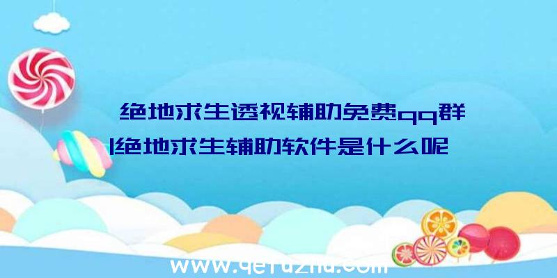 「绝地求生透视辅助免费qq群」|绝地求生辅助软件是什么呢